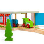 Triple Engine Shed for Wooden Train Sets