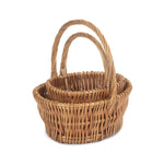 Double Steamed Vertical Weave Shopping Basket | Set-of-2 | Brown