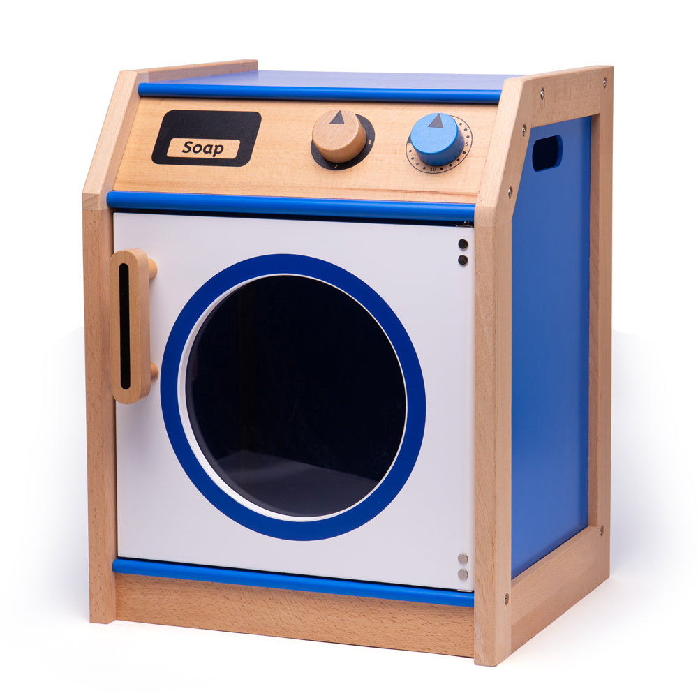 Wooden Toy Washing Machine, With Clicking Dials, 52cm Tall