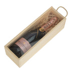 Single Bottle Wooden Box With Clear Acrylic Sliding Lid