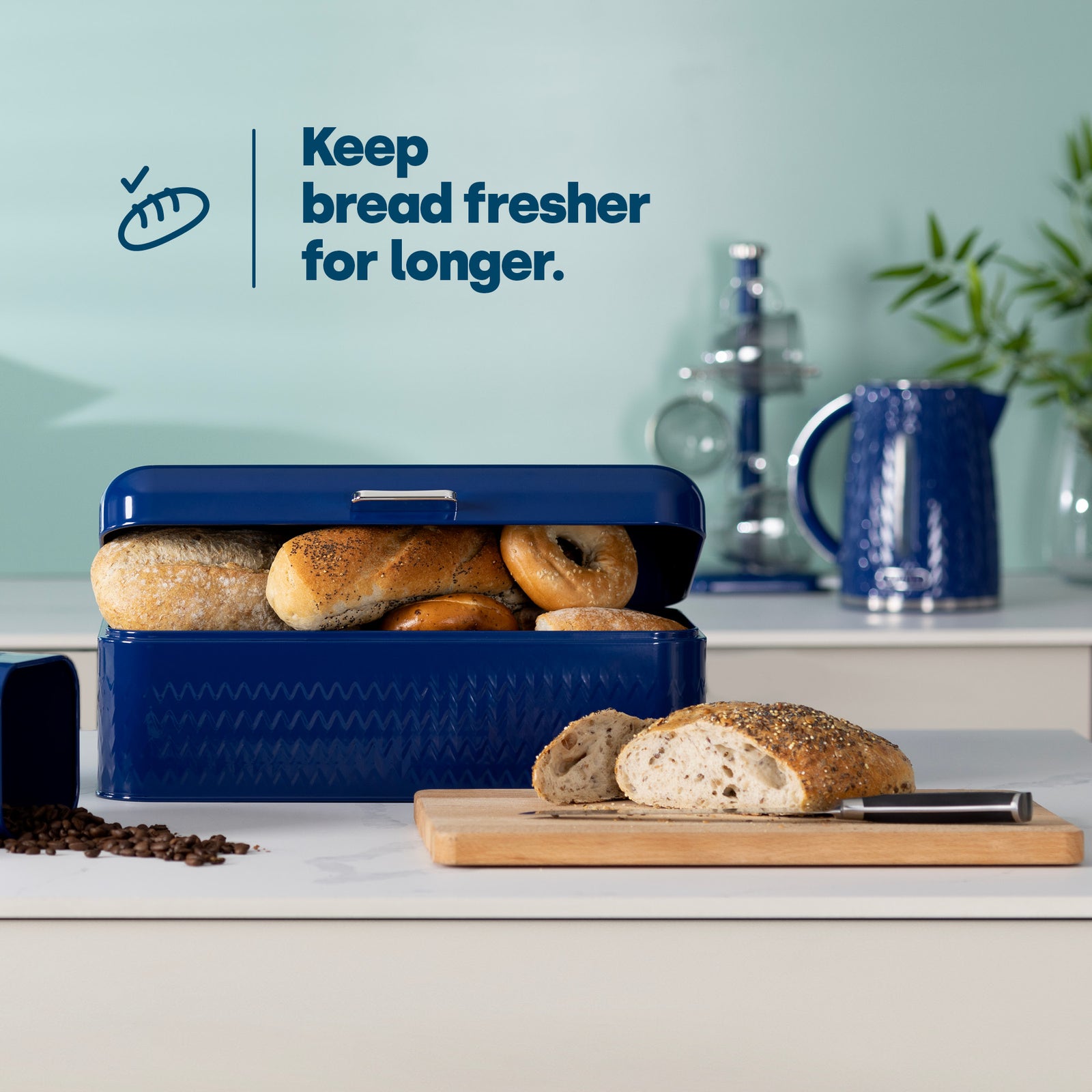 Taurus Bread Bin & Canister Set - Navy