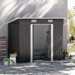 7 X 4ft Outdoor Garden Storage Shed For Backyard Patio | Black