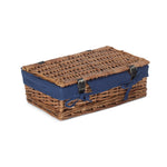 Wicker Empty Rectangular Gift Basket | Blue