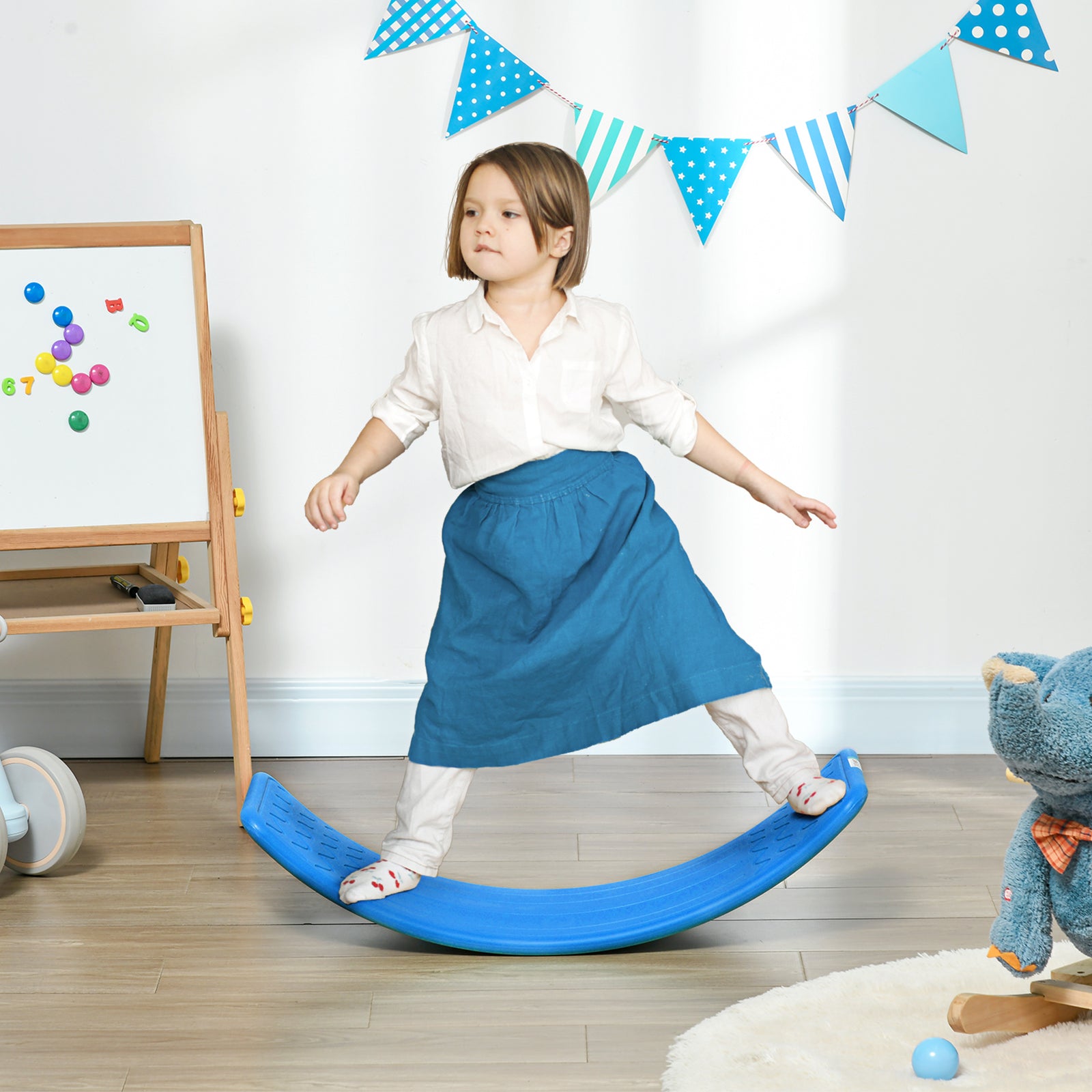 Balance Board, Kids Wobble Board, Montessori Toy For 3-6 Years | Dark Blue