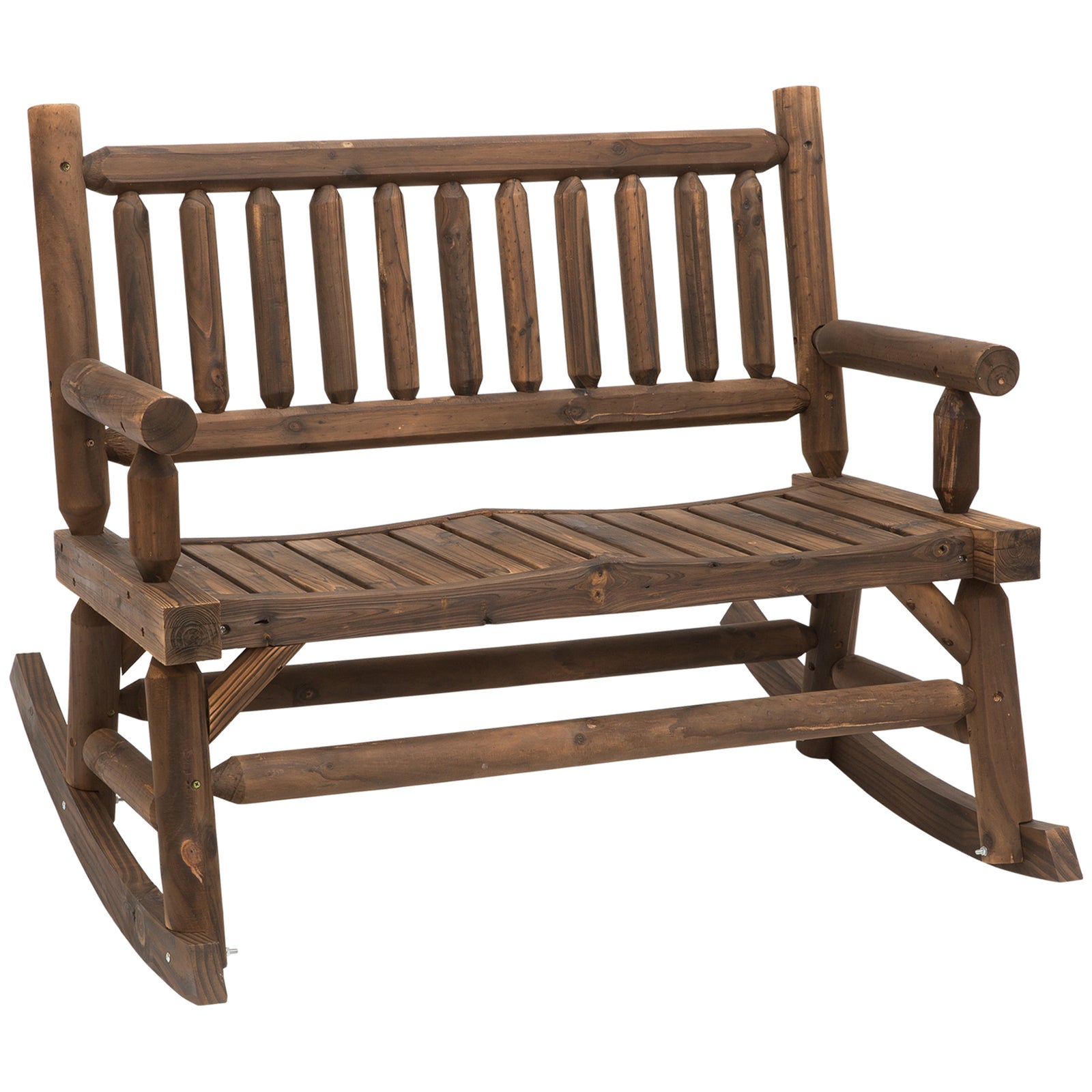 2-seat Garden Rocking Bench, Brown