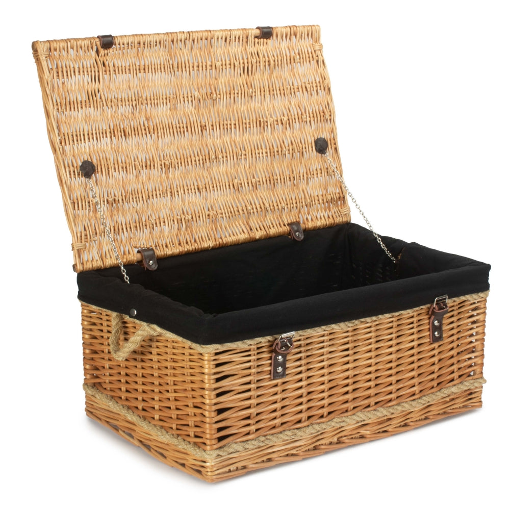 Red Hamper Wicker 62cm Rope Handled Picnic Basket