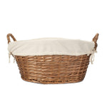 Red Hamper White Cotton Lined Light Steamed Round Laundry Basket
