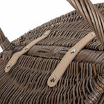 Wicker Antique Wash Finish Oval Picnic Basket | Gray