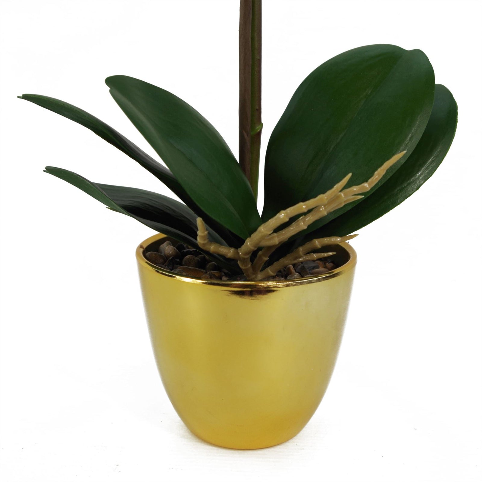 Orchid Artificial Pink Gold Pot 48cm Harlequin