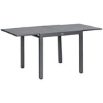 Extendable Dining Table For 6, Aluminum Frame, Steel Top