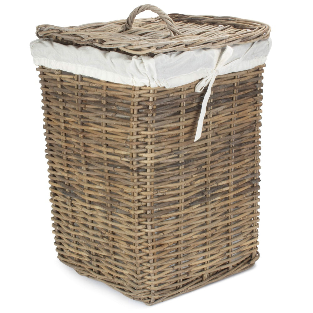 Square Rattan Laundry Basket | Small | Brown