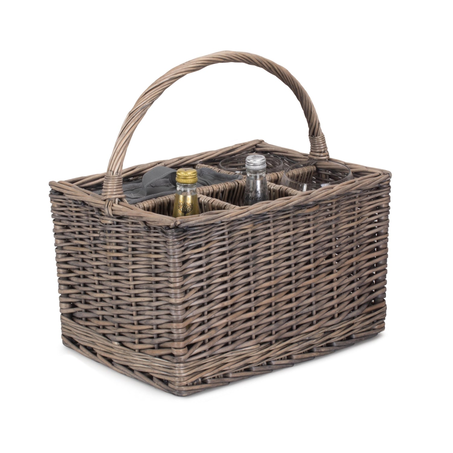 Red Hamper Grey Gin Picnic Drinks Wicker Basket