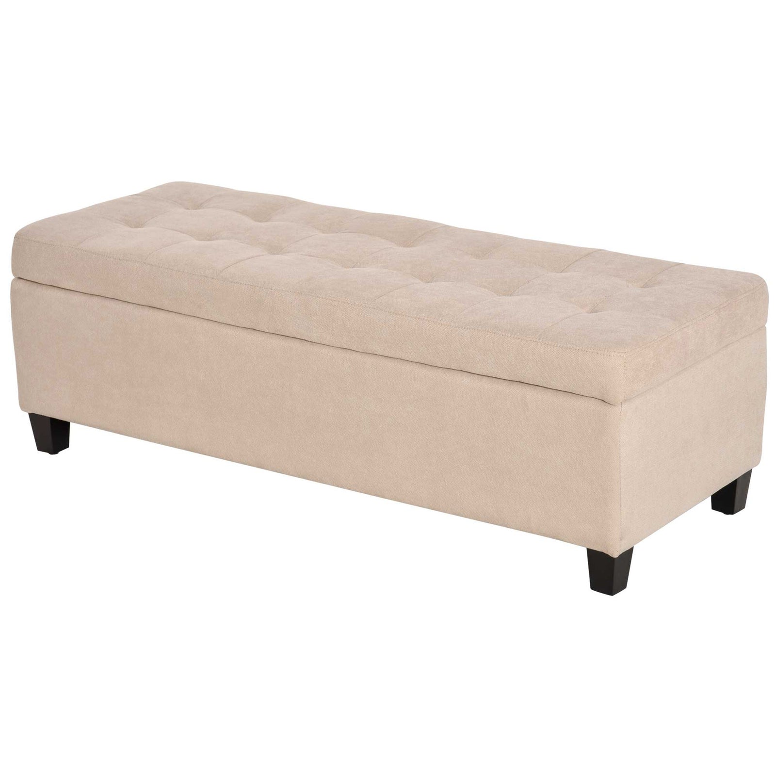 Linen Storage Ottoman Bench, Hinged Lid