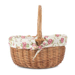 Double Steamed Wicker Oval Shopping Basket | Pink