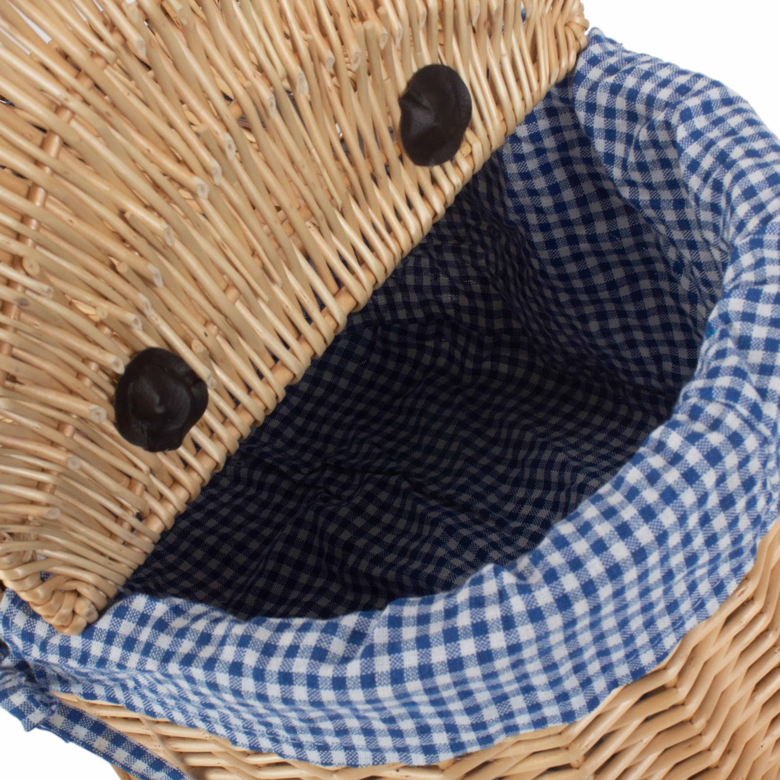 Wicker Blue Check Lining Oval Picnic Basket