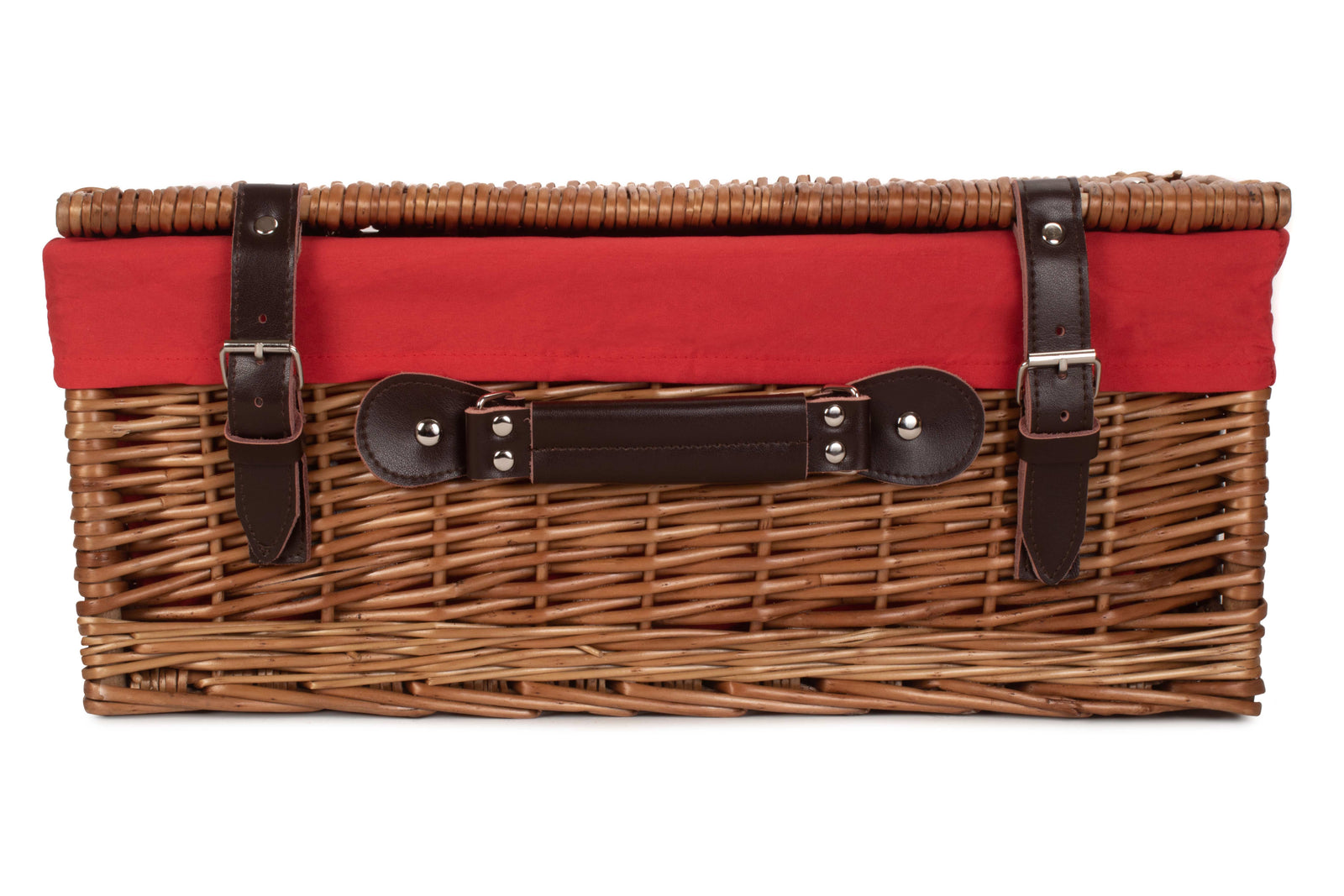 Wicker 46cm Double Steamed Picnic Basket | Red