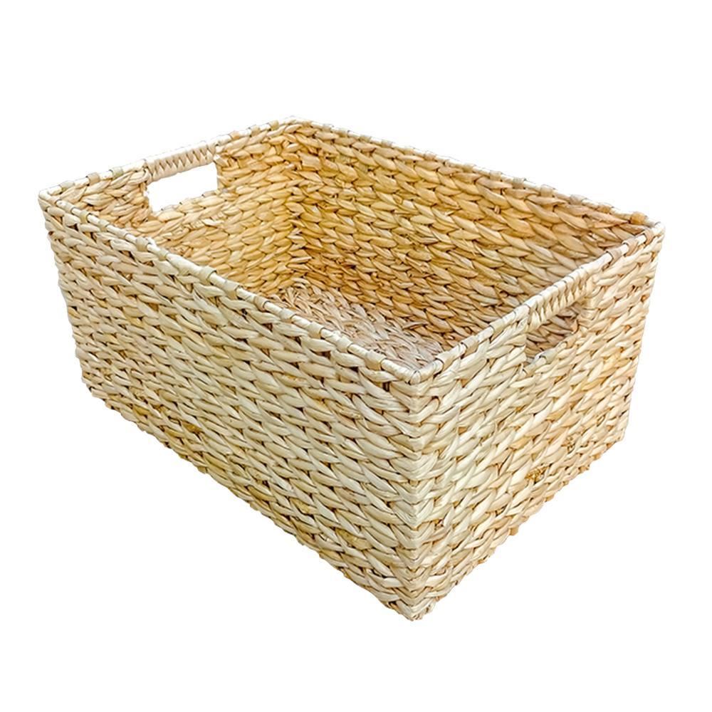 Red Hamper Rectangular Water Hyacinth Storage Basket