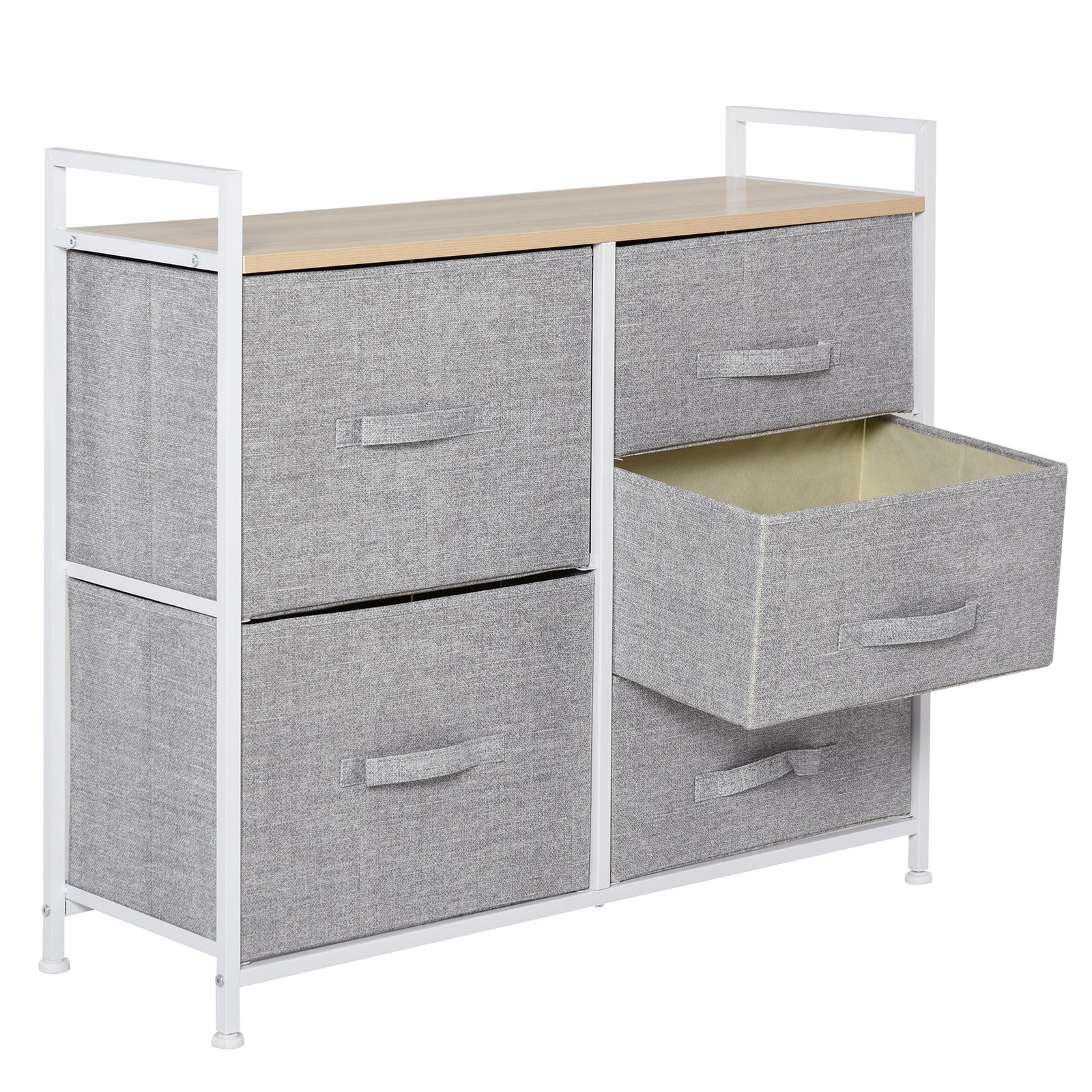 5 Drawer Linen Basket Storage Unit Home Organisation Shelf