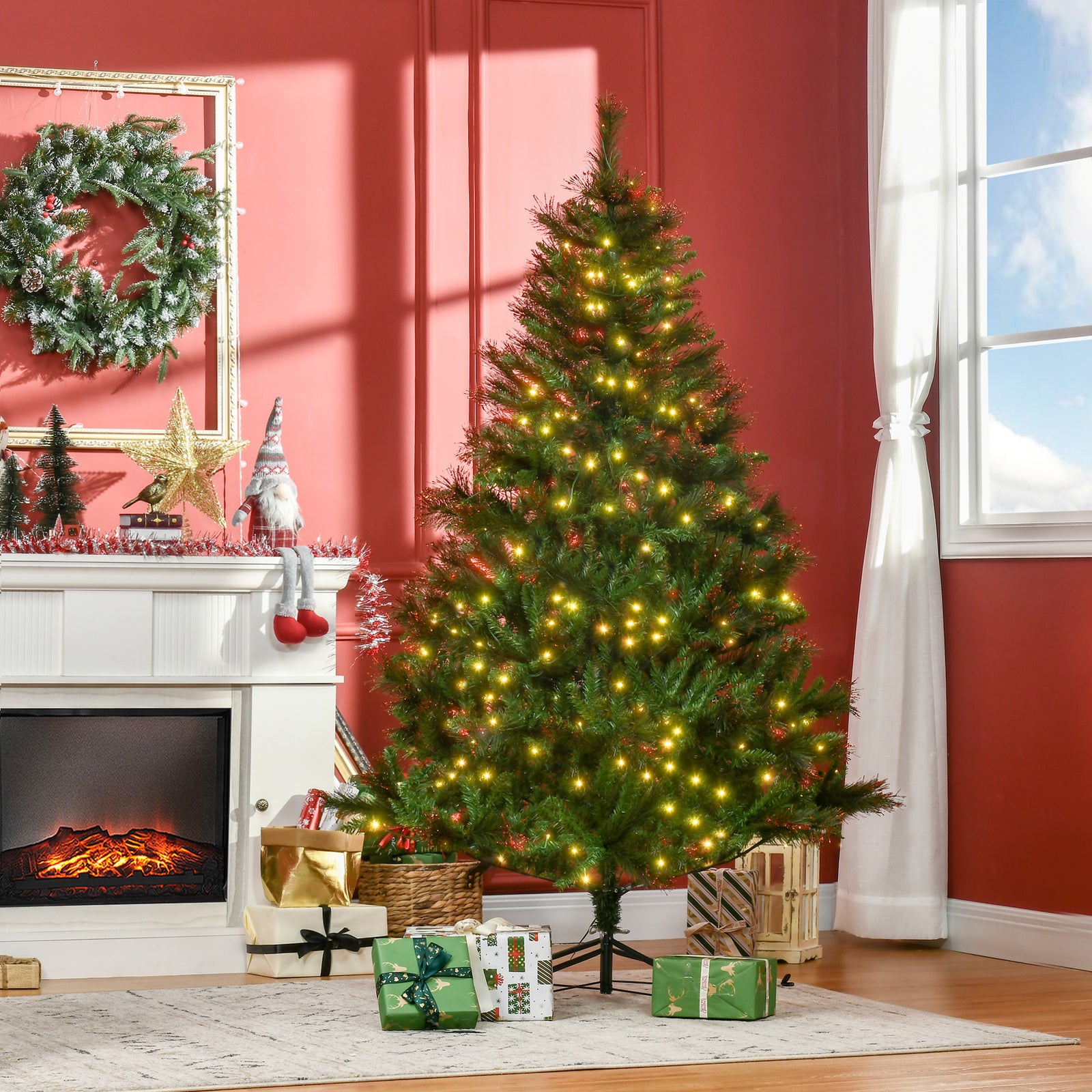 5/6ft Pre-lit Spruce Tree, Holiday Décor, Stand | 6ft | Green