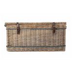 72cm Antique Wash Rope Handled Trunk Picnic Basket | Brown