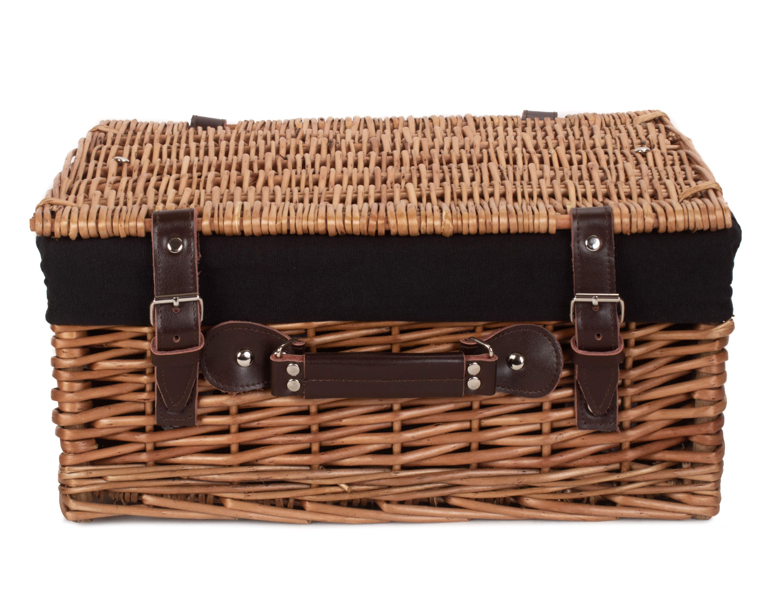 Wicker Double Steamed 40cm Picnic Basket | Black