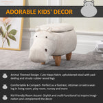 Hippo Storage Stool, Kids Decorative Footrest