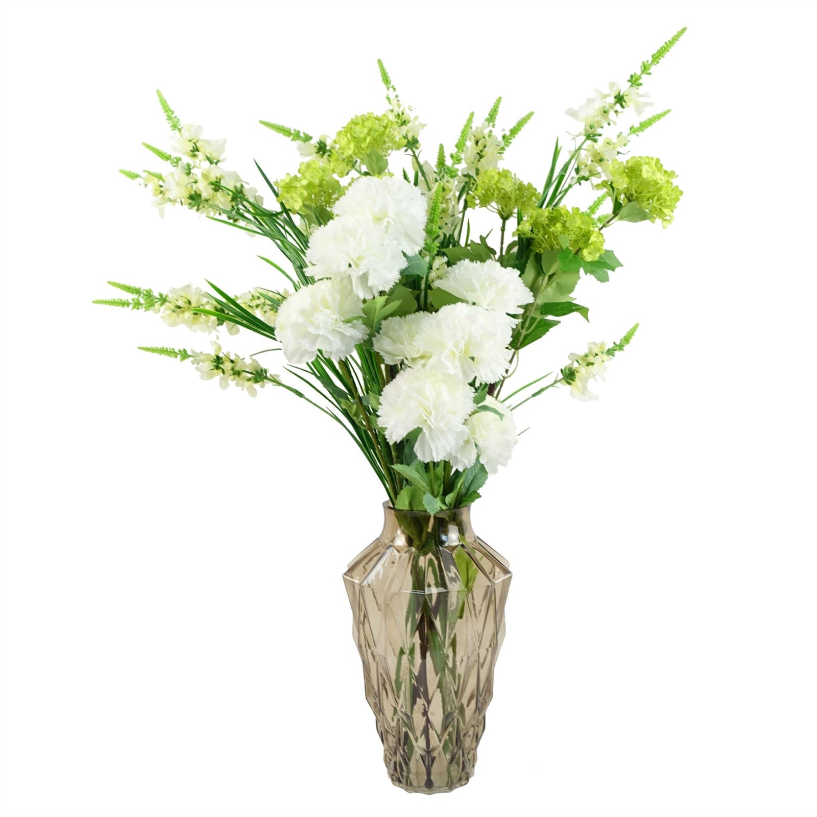 Pack Of 6 X 80cm White Larkspur Artifical Stem