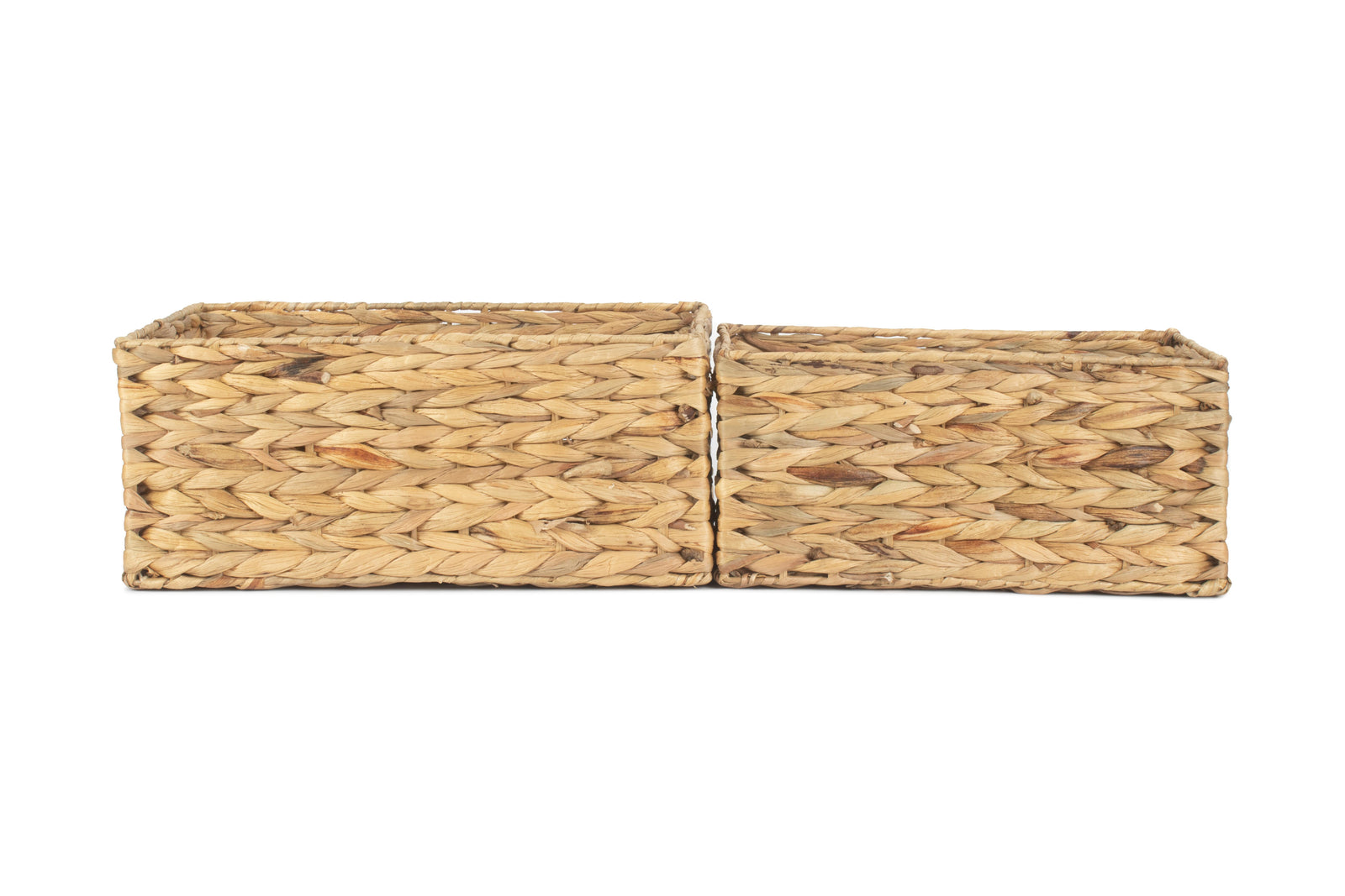 Shallow Water Hyacinth Storage Basket | Set-of-2 | Brown