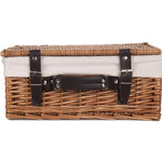 Wicker Double Steamed 36cm Picnic Basket | White