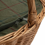 Oval Wicker Basket With Zipped Cooler Bag