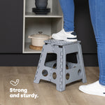 15" Folding Step Stool - Grey