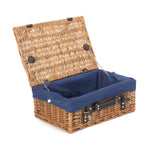 Wicker Double Steamed 36cm Picnic Basket | Blue