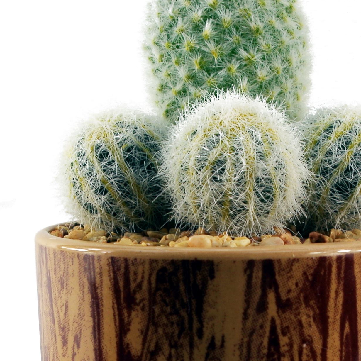 Leaf 20cm Artificial Cactus Arrangement In Ceramic Planter