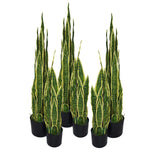 Leaf 90cm (3ft) Artificial Sansevieria Yellow Green Indoor Plant - Large