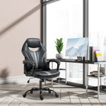 Faux Leather Gaming Chair Black Grey