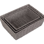 Grey Paper Rope Tray | Set-of-3 | Gray