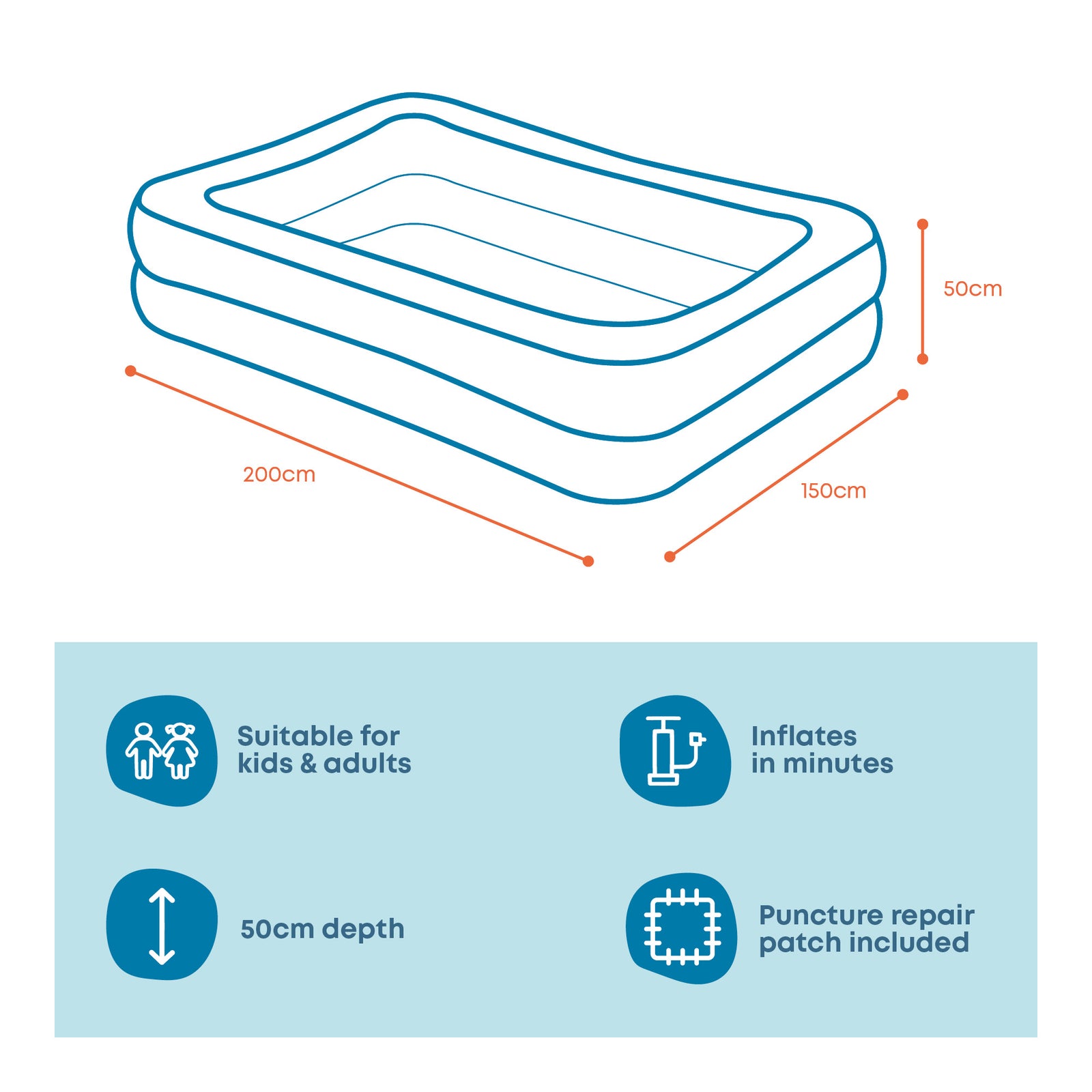 Lagoon Inflatable Paddling Pool - 6.5ft