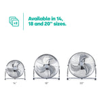 Livivo Chrome Floor Fan - 14"