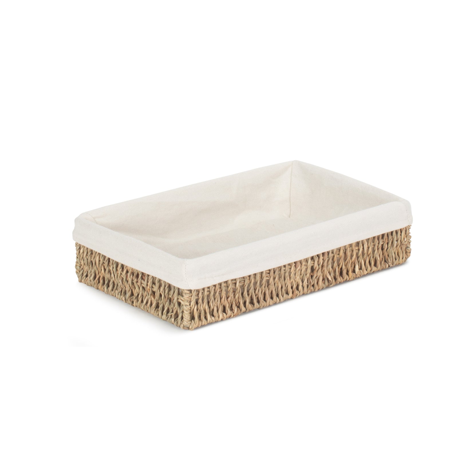 Seagrass Cotton Lined Rectangular Tray | Small | Green