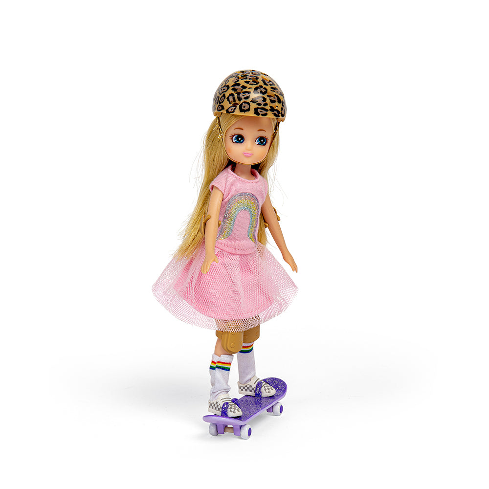 Skate Park Doll with Skateboard and Helmet, 18cm Tall