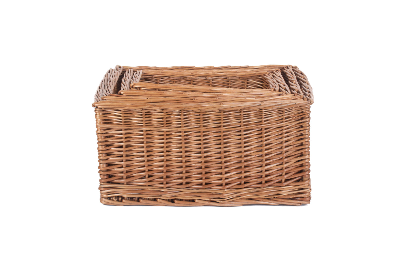 Wicker Double Steamed Open Storage Basket | Set-of-4 | Brown