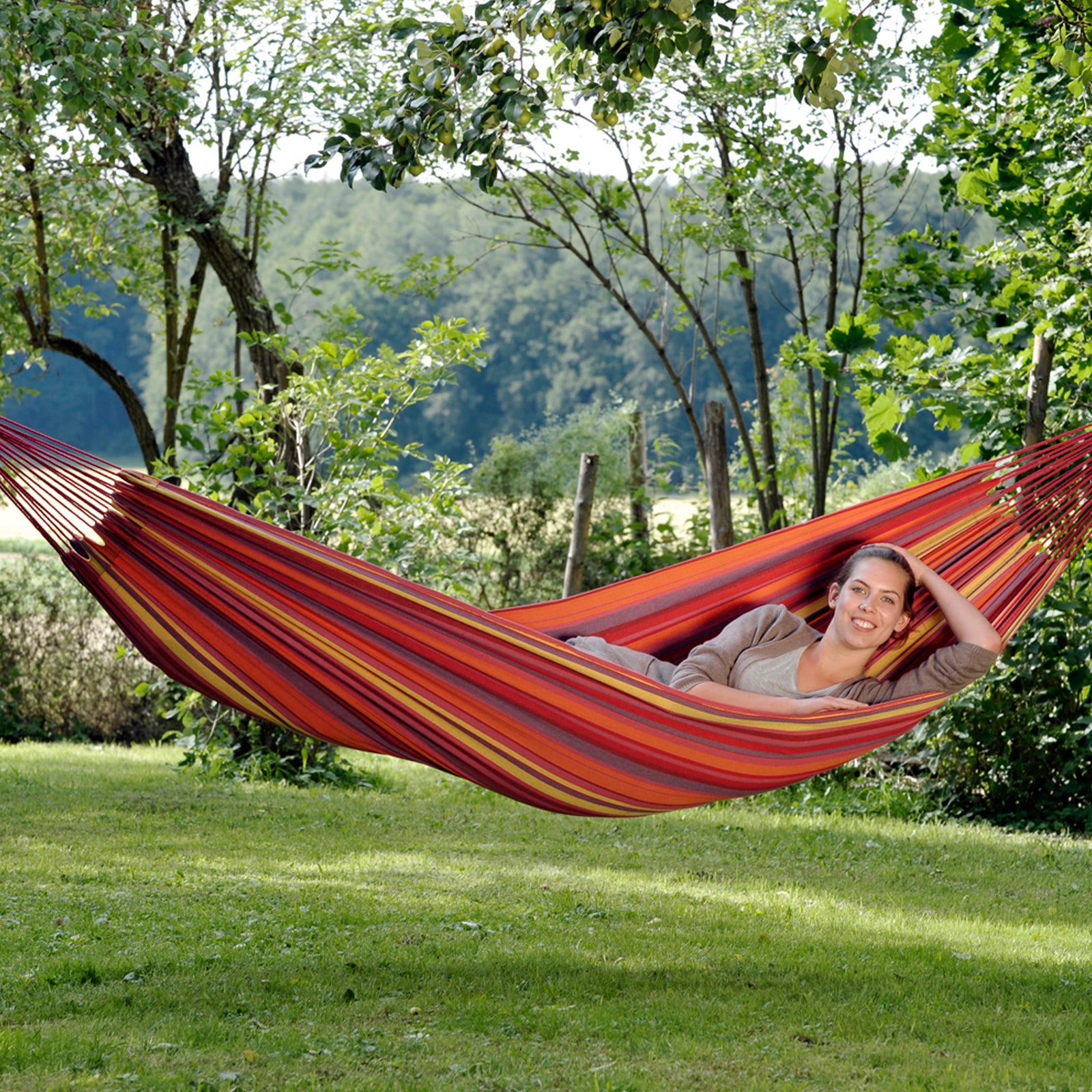 Amazonas Tahiti Vulcano Cotton Single Garden Hammock With Bag