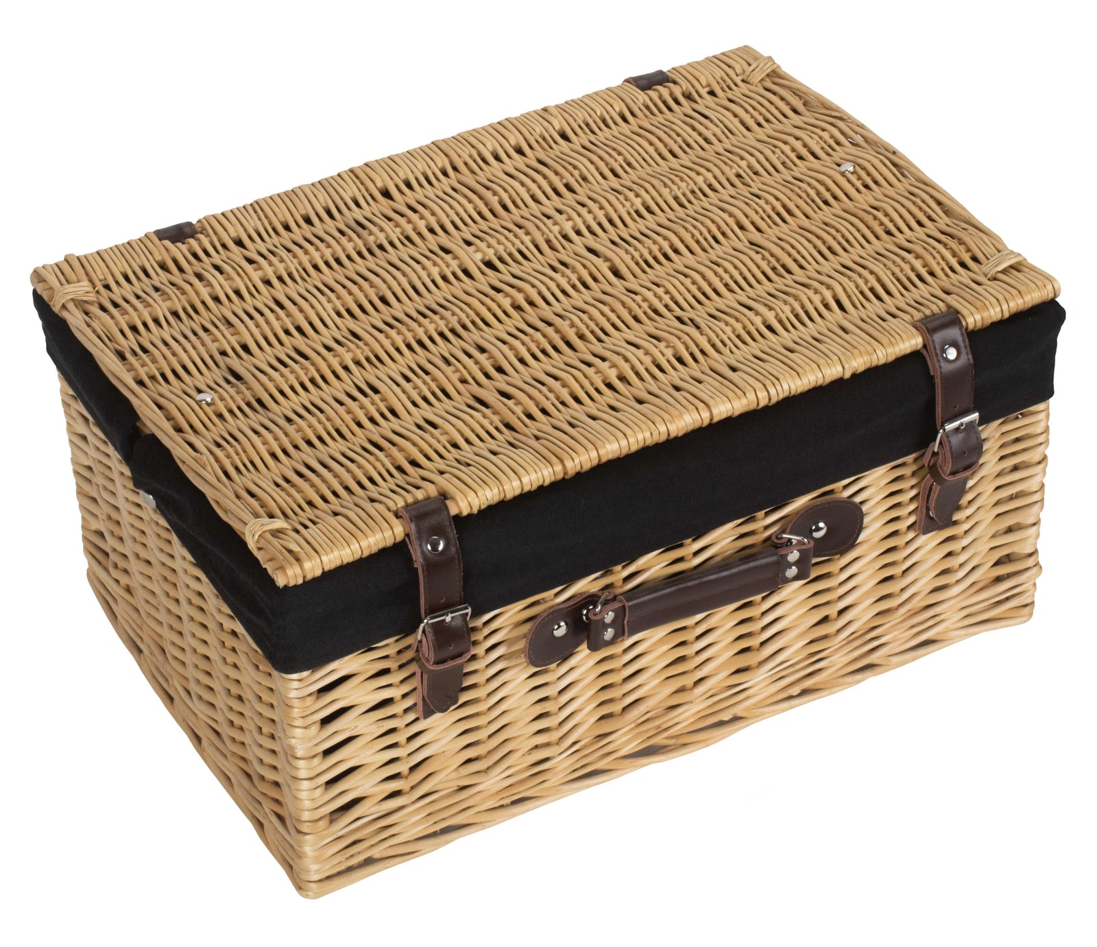 Wicker Buff 51cm Picnic Basket | Black