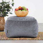 Amara Velvet Bean Bag Pouffe | Charcoal