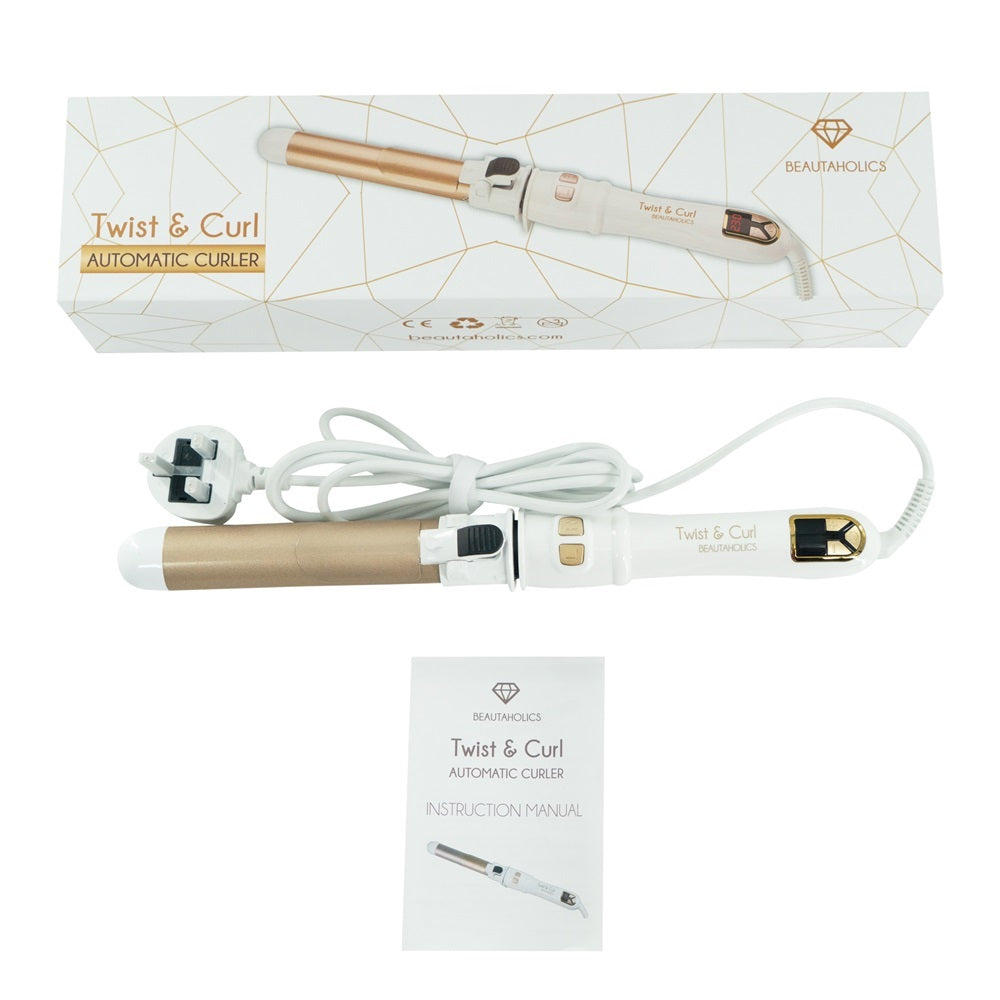 Twist  Curl Automatic Rotating Hair Curler - White 28mm