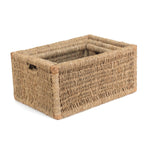 Red Hamper Seagrass Storage Basket