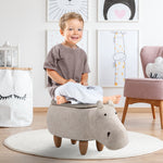 Hippo Storage Stool, Kids Decorative Footrest