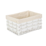 Wicker White Scandi Storage Basket With White Lining | Small | White