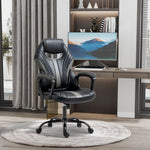 Faux Leather Gaming Chair Black Grey