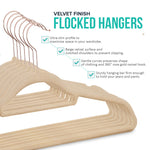 50pc Velvet Clothes Hangers - Beige